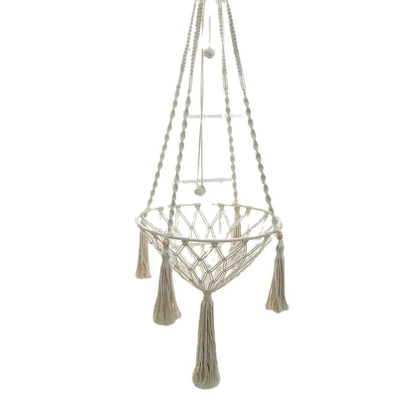 Hand-Woven Cotton Rope Winter Pet Hammock for Cats - Indoor Hanging Basket and Nest Supplies