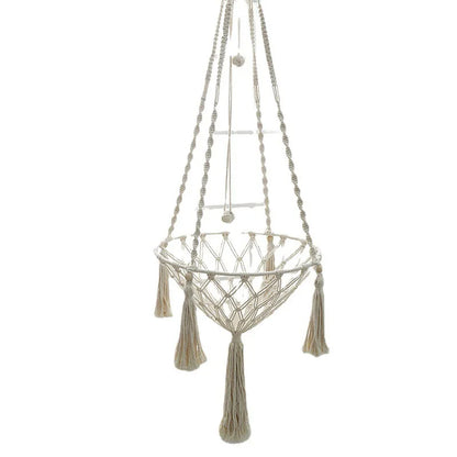 Hand-Woven Cotton Rope Winter Pet Hammock for Cats - Indoor Hanging Basket and Nest Supplies